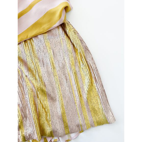 Silvia Tcherassi Gertrude Sequin Combo Mini Dress Blush Moss Sequin - Picture 9 of 10